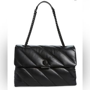 Kurt Geiger London Kensington XXL Soho Drench Leather Shoulder Bag Black